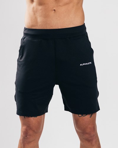 Alphalete 4-Way Stretch 8" Lyhyt Mustat | 637UHQGWC