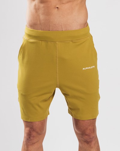 Alphalete 4-Way Stretch 8" Lyhyt Sinapinkeltainen | 893VGAFWP