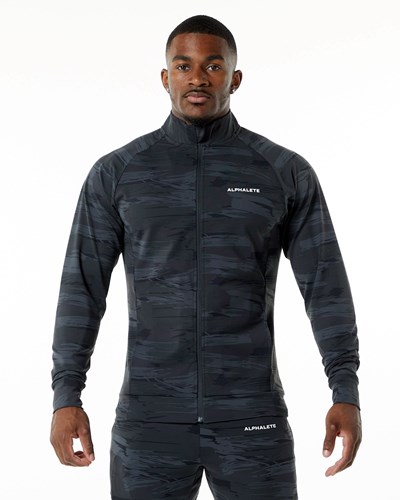 Alphalete 4-Way Stretch Track Jacket Mustat Camo | 850GTILVZ