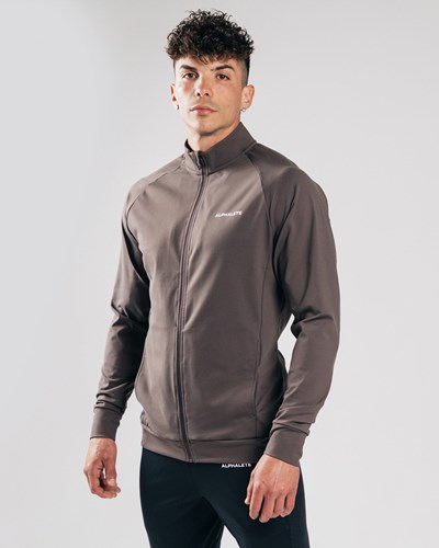 Alphalete 4-Way Stretch Track Jacket Striker | 258VUBIGZ