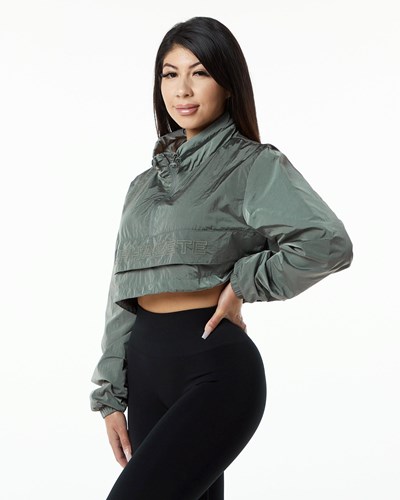 Alphalete All-Purpose Crop Jacket Charcoal | 327OLSAYI