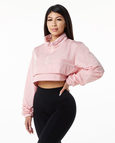 Alphalete All-Purpose Crop Jacket Mauve | 186LDACNH