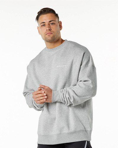 Alphalete Brushed Fleece Crewneck Villa Harmaat | 978LWYVIT