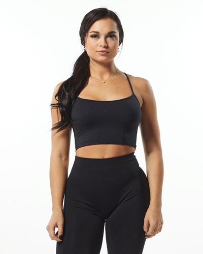 Alphalete Camisole Y-Back Crop Tank Mustat | 135HUFEJM
