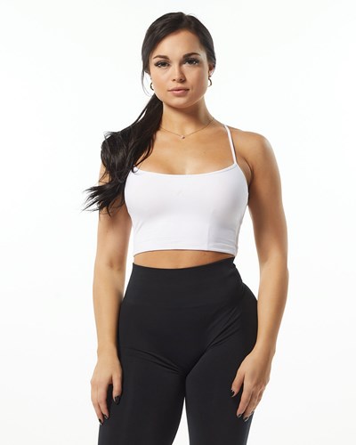 Alphalete Camisole Y-Back Crop Tank Valkoinen | 786QVNGRD