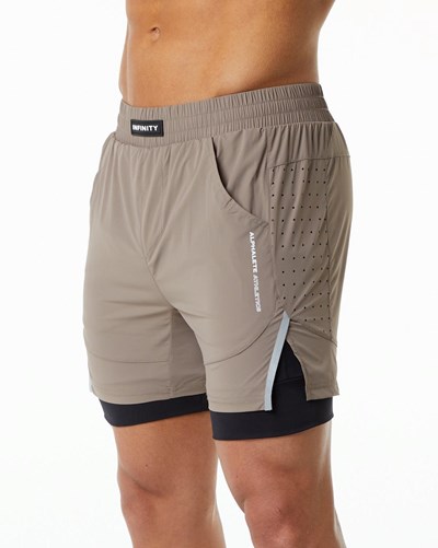 Alphalete Compression Vuoratut Woven Koulutus Lyhyt Mocha | 520MQIUXO