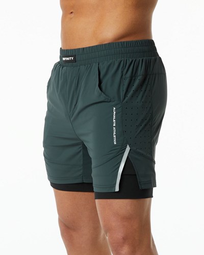 Alphalete Compression Vuoratut Woven Koulutus Lyhyt Vihreä | 527PQXKEW