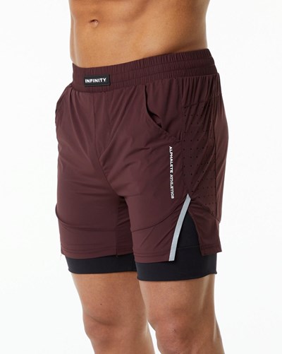 Alphalete Compression Vuoratut Woven Koulutus Lyhyt Viininpunainen | 583JNHKWR
