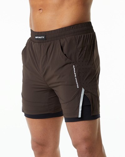 Alphalete Compression Vuoratut Woven Koulutus Lyhyt Ruskea | 953RKGLXV