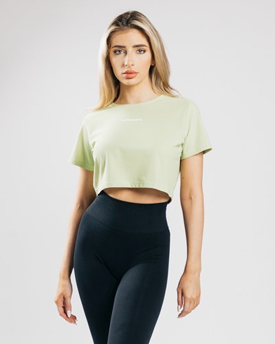 Alphalete Cropped Kevyet Lyhyt Sleeve Vaaleanvihreä | 429PYAUGW