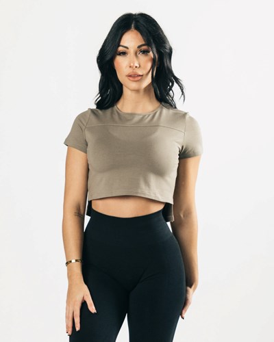Alphalete Cropped Premium Lyhyt Sleeve Haze | 749IERMWC