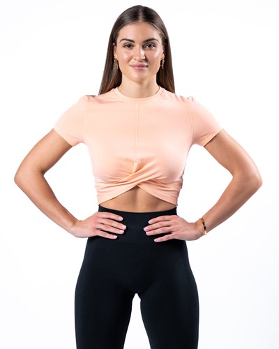 Alphalete Cropped Premium Lyhyt Sleeve Koralli | 394SWZJBG