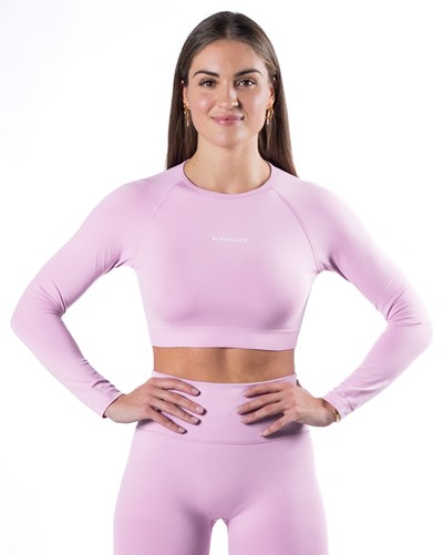 Alphalete Cropped Seamless Long Sleeve Bloom | 650FNGABO
