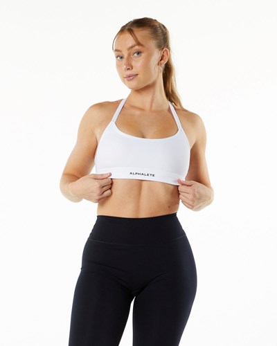 Alphalete Double Brushed Bra Valkoinen | 028XLIBJD
