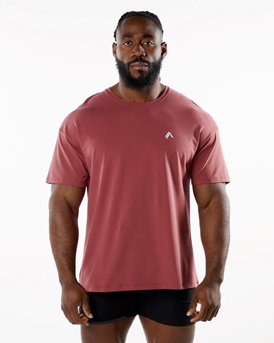 Alphalete Drop Shoulder Tee Gingerbread | 698GEYFJN