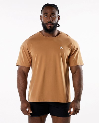 Alphalete Drop Shoulder Tee Rust | 687EZJHCB