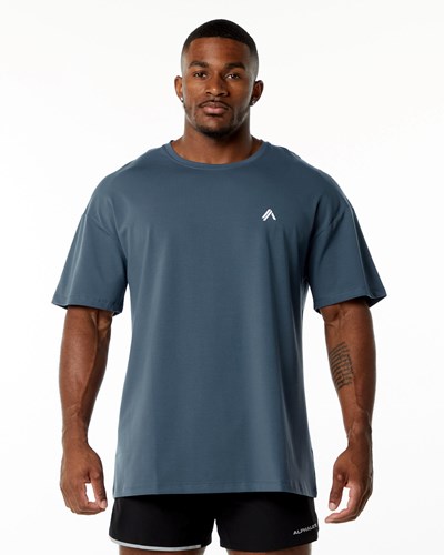 Alphalete Drop Shoulder Tee Sininen | 078WHDPJQ