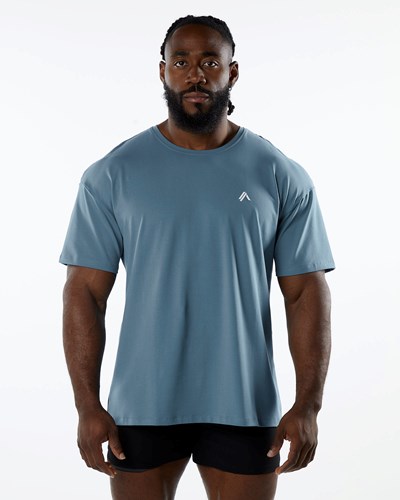 Alphalete Drop Shoulder Tee Sininen | 281JCAHVP