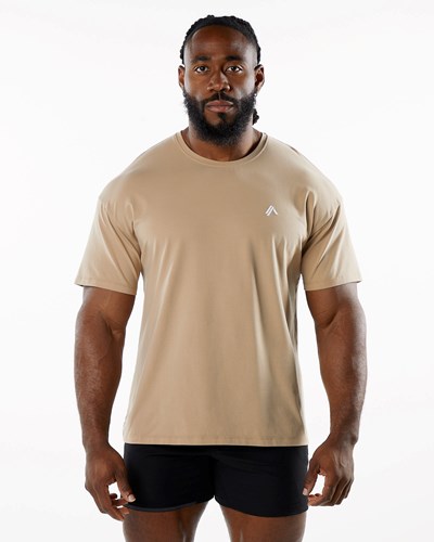 Alphalete Drop Shoulder Tee Taupe | 076CUBMRL