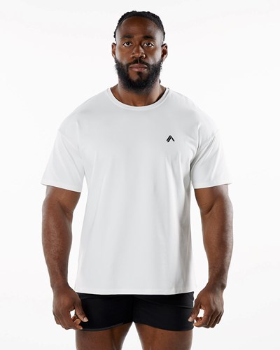 Alphalete Drop Shoulder Tee Valkoinen | 241WTKVBN