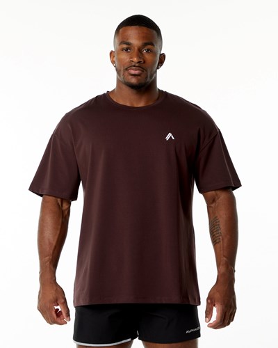 Alphalete Drop Shoulder Tee Viininpunainen | 906ORTKVH