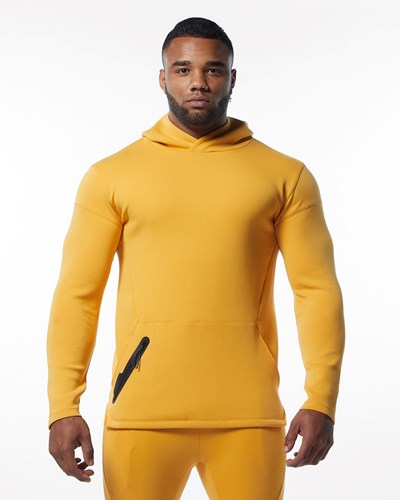 Alphalete Fitted Interlock Knit Hoodie Keltainen | 642QUKLGZ