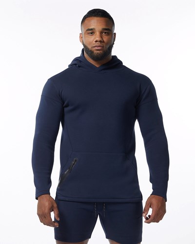 Alphalete Fitted Interlock Knit Hoodie Laivastonsininen | 850SYNEHA