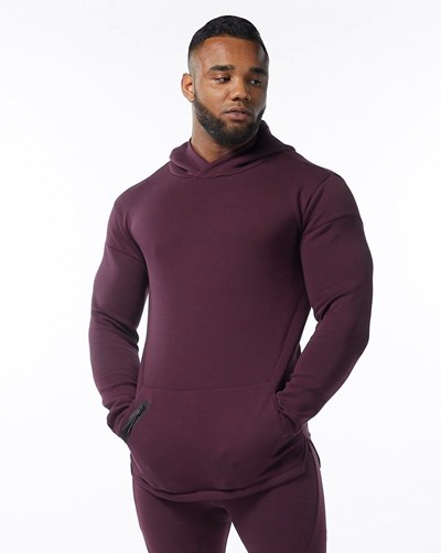 Alphalete Fitted Interlock Knit Hoodie Merlot | 241MLUPZE