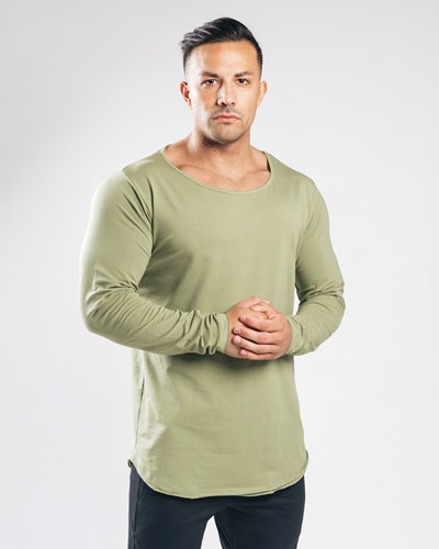 Alphalete Fitted Long Sleeve Vihreä | 512CJSKIT