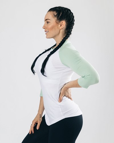 Alphalete Fitted Performance 3/4 Sleeve Valkoinen | 723YXCTBH