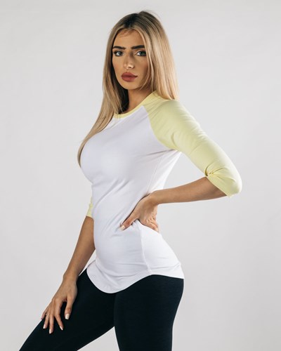 Alphalete Fitted Performance 3/4 Sleeve Valkoinen | 795DAYMEV