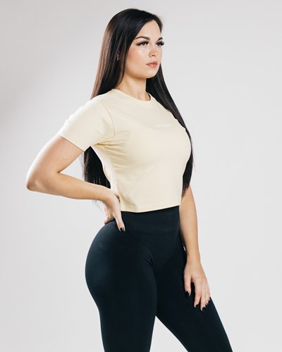 Alphalete Fitted Performance Crop Sea Salt | 589AJMNDR