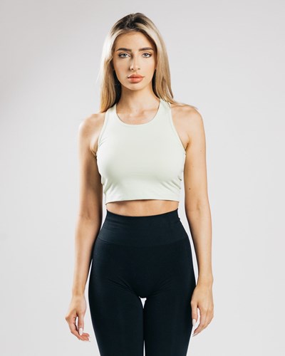 Alphalete Fitted Performance Crop Tank Frozen Spring | 319YXBTRI