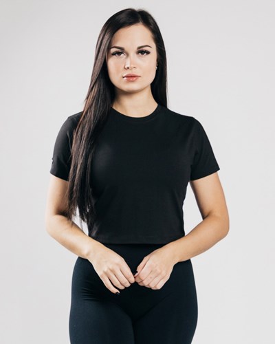 Alphalete Fitted Performance Crop Top Mustat | 650IGUNMW