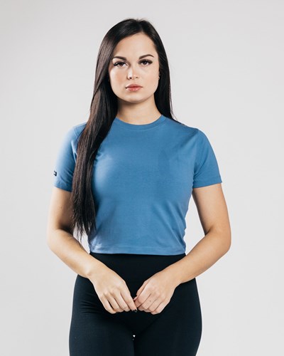 Alphalete Fitted Performance Crop Top Sininen | 065UWROQE
