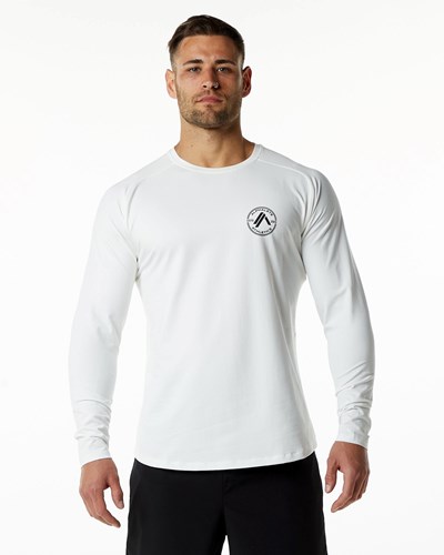 Alphalete Fitted Performance Long Sleeve Valkoinen | 129HKXLMI