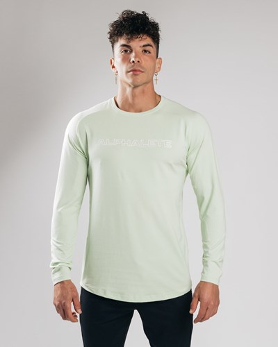 Alphalete Fitted Performance Long Sleeve Frozen Spring | 357ADJBMK