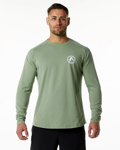 Alphalete Fitted Performance Long Sleeve Sage | 392APBOQH