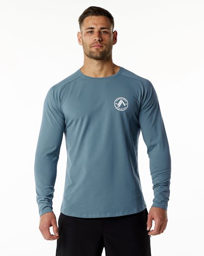 Alphalete Fitted Performance Long Sleeve Sininen | 574FVQINL