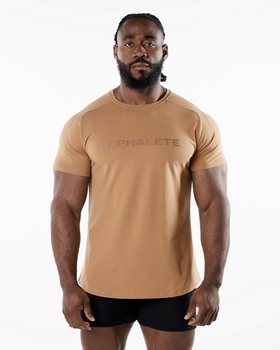 Alphalete Fitted Performance Lyhyt Sleeve Rust | 106IJPOEM