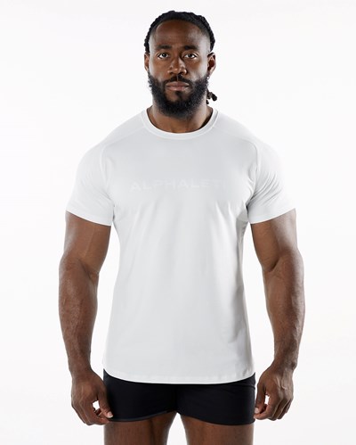 Alphalete Fitted Performance Lyhyt Sleeve Avalanche | 560YOAXNU