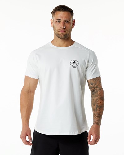 Alphalete Fitted Performance Lyhyt Sleeve Valkoinen | 678UNWHBY