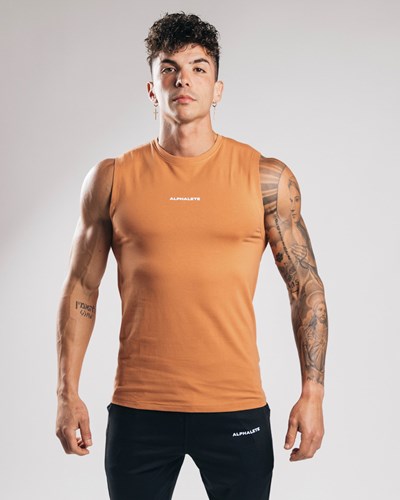 Alphalete Fitted Performance Tank Clay | 587BGQHOF