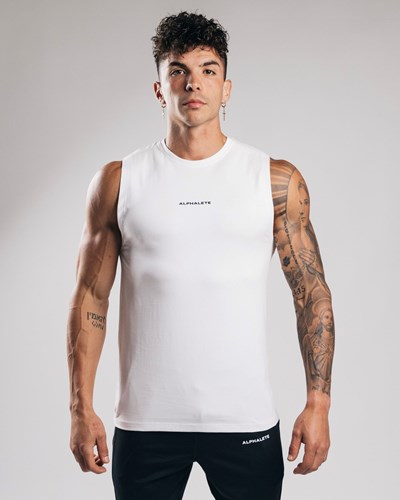 Alphalete Fitted Performance Tank Valkoinen | 265MFHUIN