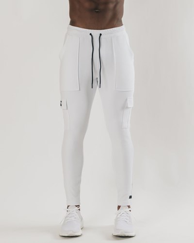 Alphalete Fitted Single-Brushed 30" Cargo Pant Valkoinen | 461OSZAVR