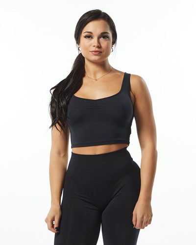 Alphalete Fitted Square Neck Tank Mustat | 498HYNKFU