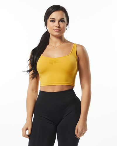 Alphalete Fitted Square Neck Tank Sunflower | 231YZXJOV