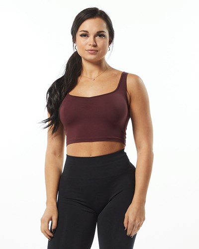 Alphalete Fitted Square Neck Tank Wine | 579UKJTDE