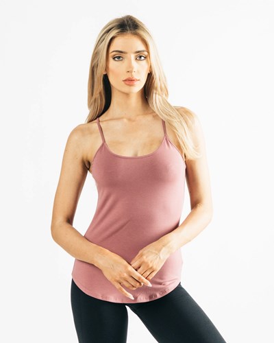 Alphalete Full-Length Premium Tank Cranberry Ice | 708POQSUF