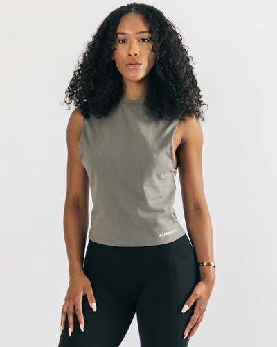 Alphalete Heavy Puuvilla Cutoff Concrete | 260RSYMXK